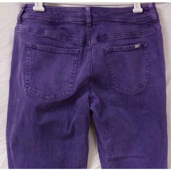 So Slimming By Chico’s Womens 0.5 Purple Tapered Stretch Mid Rise Jeans 30X31 - Picture 6 of 10
